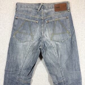 Y2K G Star Raw Jeans Mens 32x34 A CROTCH Straight Leg Cowboy Moto Biker Rocker
